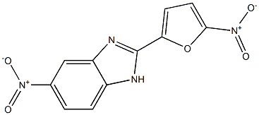 5-Nitro-2-[5-nitrofuran-2-yl]-1H-benzimidazole,,结构式