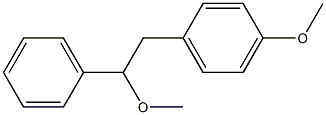 1-(フェニル)-2-(4-メトキシフェニル)-1-メトキシエタン 化学構造式