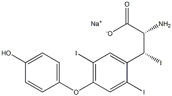 (2S,3R)-2-Amino-3-[4-(4-hydroxyphenoxy)-2,5-diiodophenyl]-3-iodopropanoic acid sodium salt Structure