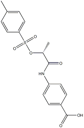 (+)-4-[[(R)-2-(p-トルエンスルホニルオキシ)プロピオニル]アミノ]安息香酸 化学構造式