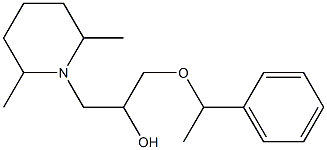 1-(1-フェニルエトキシ)-3-(2,6-ジメチル-1-ピペリジニル)-2-プロパノール 化学構造式