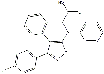 [フェニル[3-(4-クロロフェニル)-4-フェニルイソオキサゾール-5-イル]アミノ]アセタート 化学構造式