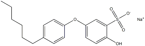 4-Hydroxy-4'-hexyl[oxybisbenzene]-3-sulfonic acid sodium salt,,结构式