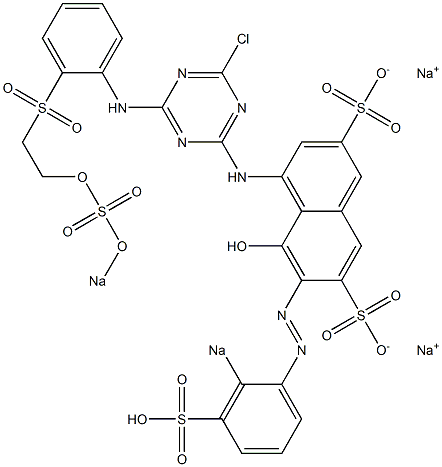  5-Hydroxy-4-[[4-chloro-6-[2-[[2-(sodiosulfooxy)ethyl]sulfonyl]anilino]-1,3,5-triazin-2-yl]amino]-6-[(2-sodiosulfophenyl)azo]-2,7-naphthalenedisulfonic acid disodium salt