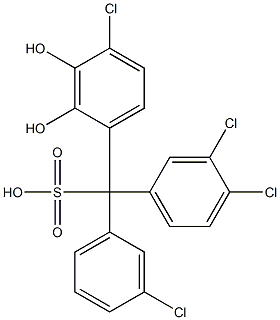 (3-Chlorophenyl)(3,4-dichlorophenyl)(4-chloro-2,3-dihydroxyphenyl)methanesulfonic acid,,结构式