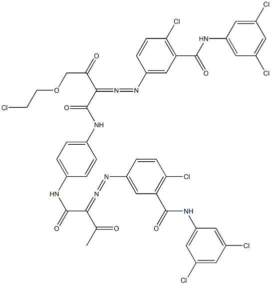 3,3'-[2-[(2-Chloroethyl)oxy]-1,4-phenylenebis[iminocarbonyl(acetylmethylene)azo]]bis[N-(3,5-dichlorophenyl)-6-chlorobenzamide] Structure