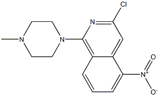 3-クロロ-1-(4-メチル-1-ピペラジニル)-5-ニトロイソキノリン 化学構造式