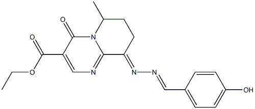 9-[2-(4-Hydroxybenzylidene)hydrazono]-6-methyl-6,7,8,9-tetrahydro-4-oxo-4H-pyrido[1,2-a]pyrimidine-3-carboxylic acid ethyl ester Structure