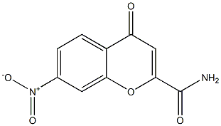 7-Nitro-4-oxo-4H-1-benzopyran-2-carboxamide 结构式