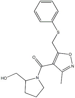 3-Methyl-4-[[2-(hydroxymethyl)pyrrolidin-1-yl]carbonyl]-5-[(phenylthio)methyl]isoxazole