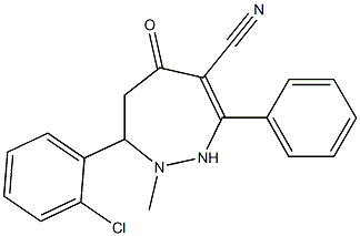 2-Methyl-3-(2-chlorophenyl)-6-cyano-7-phenyl-1,2,3,4-tetrahydro-5H-1,2-diazepin-5-one