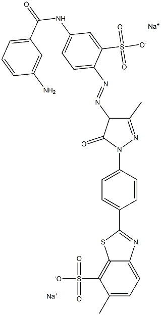 2-[4-[4-[[4-[(3-Aminophenyl)carbonylamino]-2-sulfophenyl]azo]-4,5-dihydro-3-methyl-5-oxo-1H-pyrazol-1-yl]phenyl]-6-methylbenzothiazole-7-sulfonic acid disodium salt