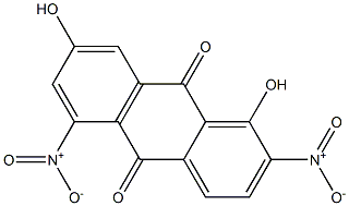 1,7-ジヒドロキシ-2,5-ジニトロアントラキノン 化学構造式