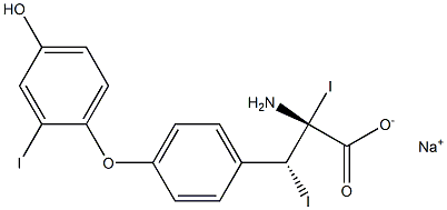 (2R,3R)-2-Amino-3-[4-(4-hydroxy-2-iodophenoxy)phenyl]-2,3-diiodopropanoic acid sodium salt Structure