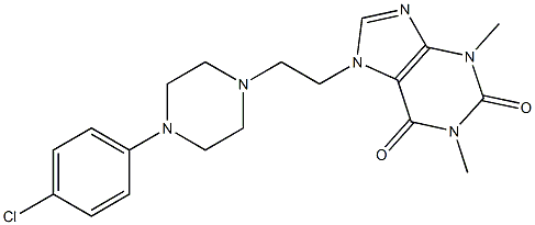 7-[2-[4-(4-Chlorophenyl)piperazin-1-yl]ethyl]-3,7-dihydro-1,3-dimethyl-1H-purine-2,6-dione,,结构式