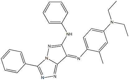 (7E)-7-[[2-Methyl-4-(diethylamino)phenyl]imino]-N,3-diphenyl-7H-pyrazolo[5,1-c]-1,2,4-triazol-6-amine 结构式
