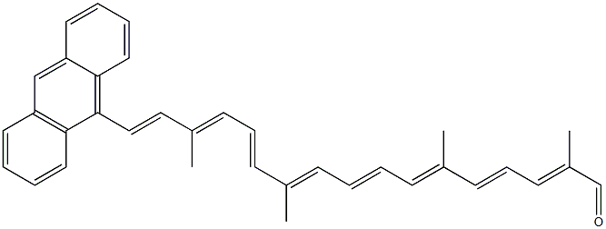 (2E,4E,6E,8E,10E,12E,14E,16E)-2,6,11,15-Tetramethyl-17-(9-anthracenyl)-2,4,6,8,10,12,14,16-heptadecaoctaenal Structure