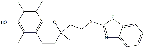 2,5,7,8-Tetramethyl-2-[2-[(1H-benzimidazol-2-yl)thio]ethyl]chroman-6-ol 结构式