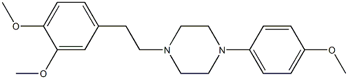 1-(3,4-Dimethoxyphenethyl)-4-(4-methoxyphenyl)piperazine,,结构式