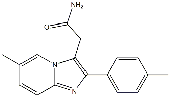 2-(4-メチルフェニル)-6-メチルイミダゾ[1,2-a]ピリジン-3-アセトアミド 化学構造式
