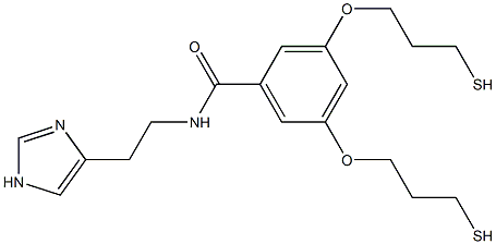 N-[2-(1H-イミダゾール-4-イル)エチル]-3,5-ビス(3-メルカプトプロピルオキシ)ベンズアミド 化学構造式
