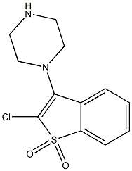 2-Chloro-3-(1-piperazinyl)benzo[b]thiophene 1,1-dioxide,,结构式
