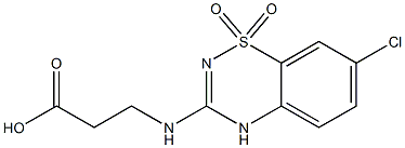 3-[(2-Carboxyethyl)amino]-7-chloro-4H-1,2,4-benzothiadiazine 1,1-dioxide Struktur