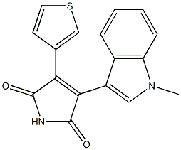 3-(3-Thienyl)-4-(1-methyl-1H-indole-3-yl)-3-pyrroline-2,5-dione,,结构式