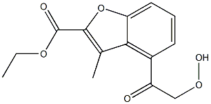 4-(ヒドロペルオキシアセチル)-3-メチル-2-ベンゾフランカルボン酸エチル 化学構造式