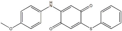 2-(フェニルチオ)-5-[(4-メトキシフェニル)アミノ]-2,5-シクロヘキサジエン-1,4-ジオン 化学構造式