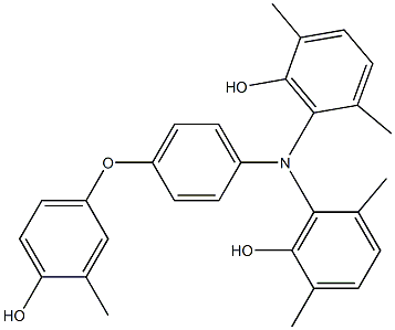 N,N-Bis(6-hydroxy-2,5-dimethylphenyl)-4-(4-hydroxy-3-methylphenoxy)benzenamine,,结构式