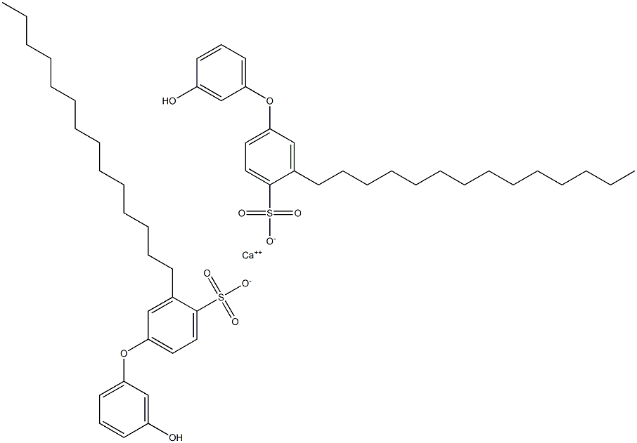 Bis(3'-hydroxy-3-tetradecyl[oxybisbenzene]-4-sulfonic acid)calcium salt Struktur