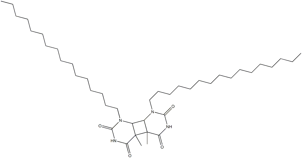 1,8-ジヘキサデシル-4a,4b-ジメチルテトラヒドロ-1,3,6,8-テトラアザビフェニレン-2,4,5,7(1H,3H,6H,8H)-テトラオン 化学構造式