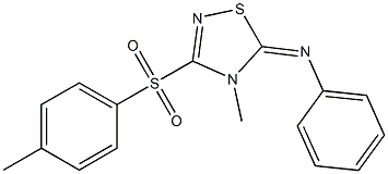 5-(フェニルイミノ)-4-メチル-3-トシル-4,5-ジヒドロ-1,2,4-チアジアゾール 化学構造式