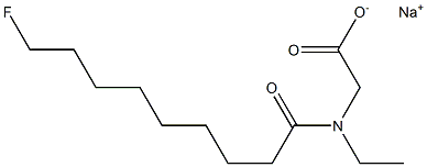 N-エチル-N-(9-フルオロノナノイル)グリシンナトリウム 化学構造式