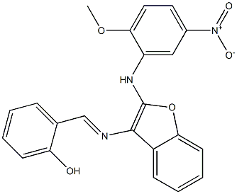 3-[(2-Hydroxybenzylidene)amino]-2-((2-methoxy-5-nitrophenyl)amino)benzofuran Structure