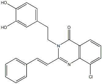 8-Chloro-3-(3,4-dihydroxyphenethyl)-2-styrylquinazolin-4(3H)-one Structure