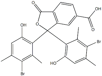 1,1-ビス(3-ブロモ-6-ヒドロキシ-2,4-ジメチルフェニル)-1,3-ジヒドロ-3-オキソイソベンゾフラン-6-カルボン酸 化学構造式