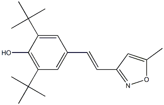 4-[(E)-2-(5-メチル-3-イソオキサゾリル)エテニル]-2,6-ジ-tert-ブチルフェノール 化学構造式