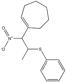 1-(1-Cycloheptenyl)-1-nitro-2-(phenylthio)propane 结构式