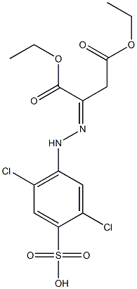 2,5-Dichloro-4-[N'-[1,2-bis(ethoxycarbonyl)ethylidene]hydrazino]benzenesulfonic acid,,结构式