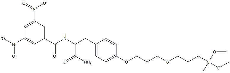 N-[1-カルバモイル-2-[4-[[3-[[3-(メチルジメトキシシリル)プロピル]チオ]プロピル]オキシ]フェニル]エチル]-3,5-ジニトロベンズアミド 化学構造式