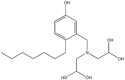 3-[Bis(2,2-dihydroxyethyl)aminomethyl]-4-heptylphenol 结构式