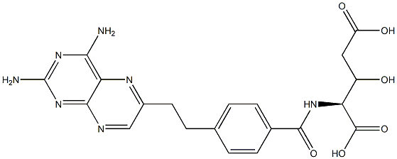 (2S)-2-[4-[2-(2,4-Diamino-6-pteridinyl)ethyl]benzoylamino]-3-hydroxyglutaric acid Structure