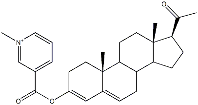 3-(20-オキソプレグナ-3,5-ジエン-3-イルオキシカルボニル)-1-メチルピリジニウム 化学構造式