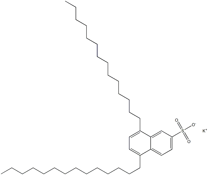 5,8-ジテトラデシル-2-ナフタレンスルホン酸カリウム 化学構造式