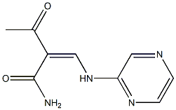 3-オキソ-2-[(Z)-(ピラジン-2-イル)アミノメチレン]ブタンアミド 化学構造式