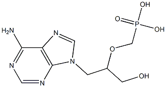 9-[2-(Phosphonomethoxy)-3-hydroxypropyl]-6-amino-9H-purine,,结构式