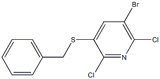 2-Chloro-3-benzylthio-5-bromo-6-chloropyridine Struktur