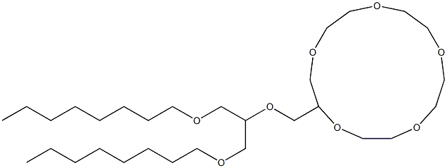 2-[[1,3-ビス(オクチルオキシ)プロパン-2-イルオキシ]メチル]-1,4,7,10,13-ペンタオキサシクロペンタデカン 化学構造式